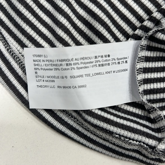 Theory Lowell Square Striped Tee MSRP $200 SZ L - Picture 4 of 7